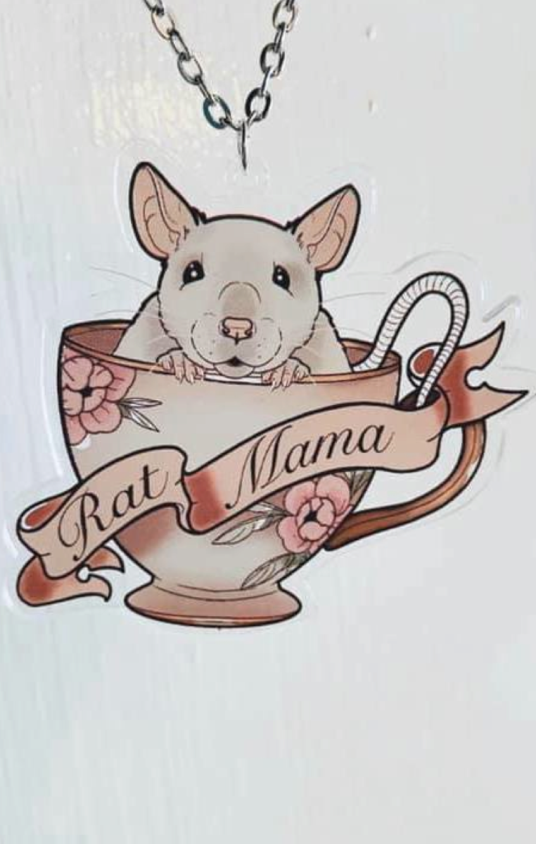 Rat Mama Teacup Necklace RRP £6.99