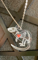 Rat Skeleton Clear Necklace