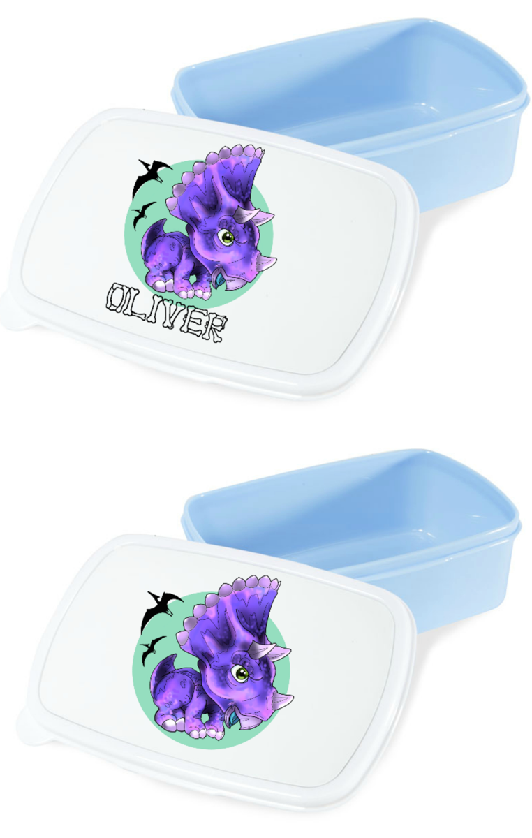 Triceratops Lunch Box RRP £12.99 - Can be personalised