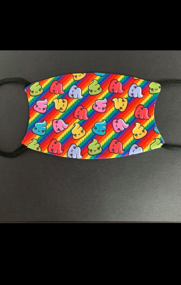 Rainbow Poop Face Mask