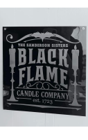 Black Flame Candle Sign