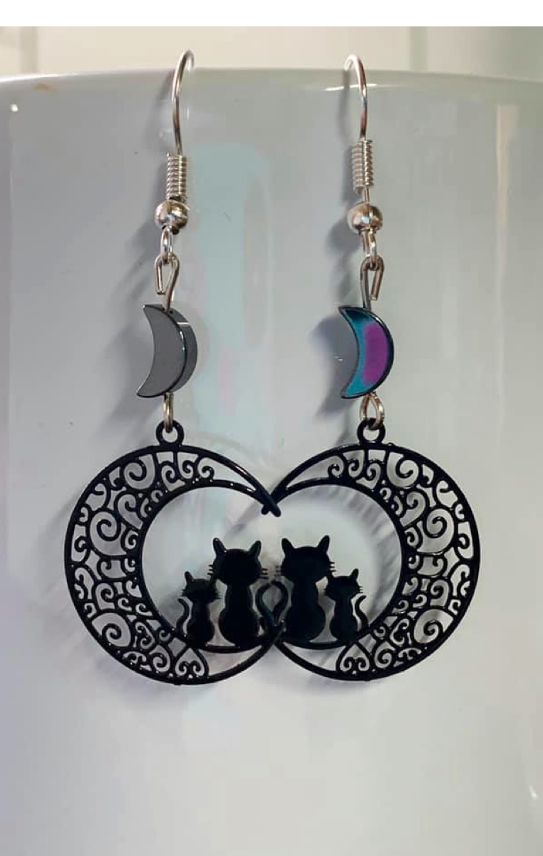 Cat Moon Earrings RRP £7.99