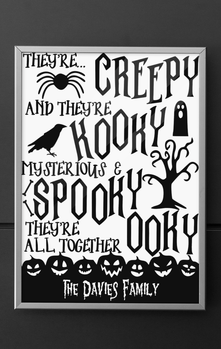 ADDAMS FAMILY PERSONALISED Print RRP £4.99-£9.99