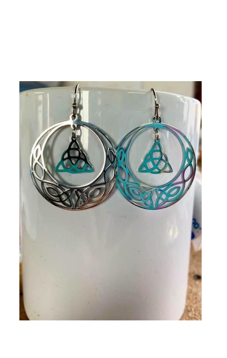 Celtic Moon Earrings Silver