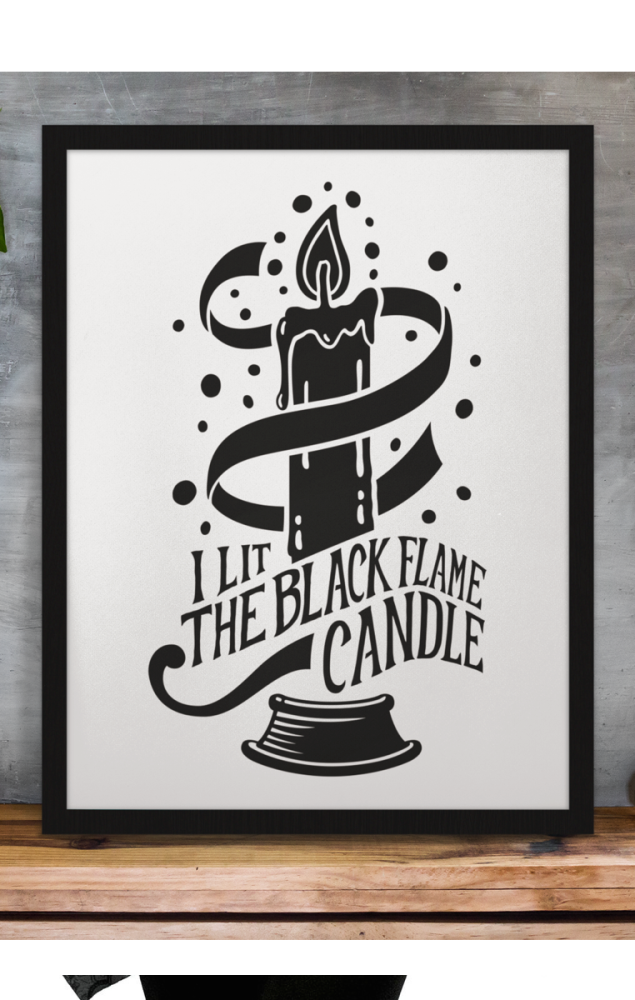 Black Flame Candle Print