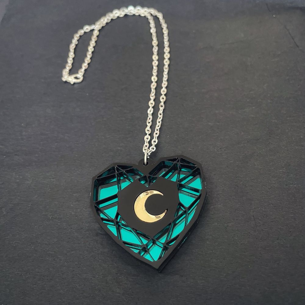 Geode Moon Necklace