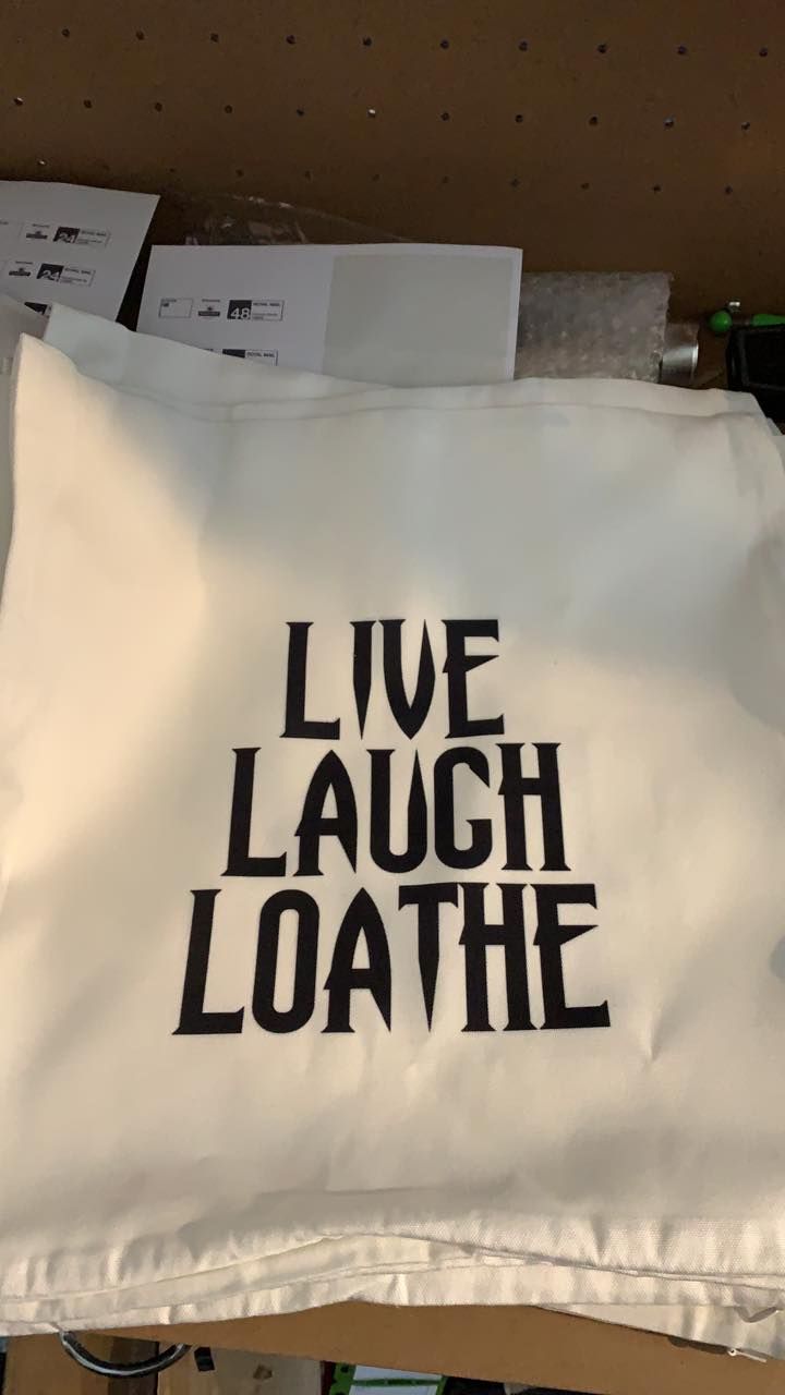 B31 Love laugh loathe cushion covers £5