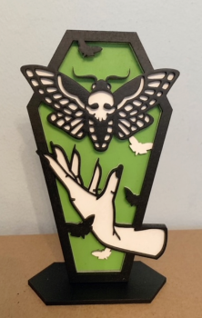 Moth Coffin Art Freestanding