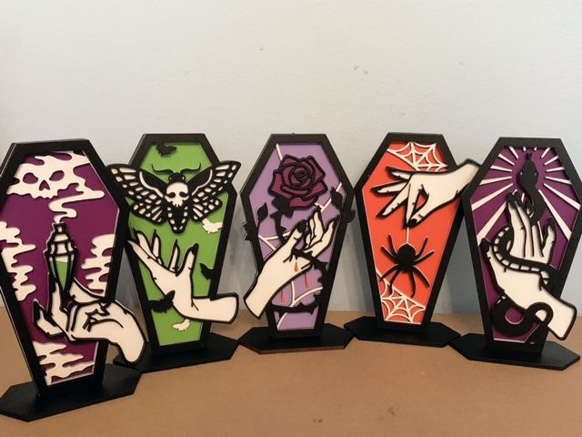 Moth Coffin Art Freestanding