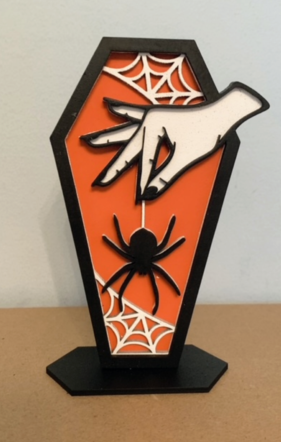 Spider Coffin Art Freestanding