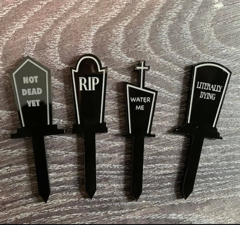 Gravestone Plant Markers (Set of 4) 