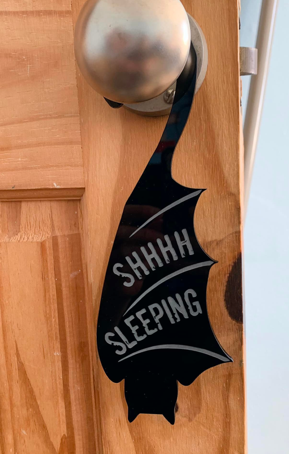Sleeping Bat Door Hanger