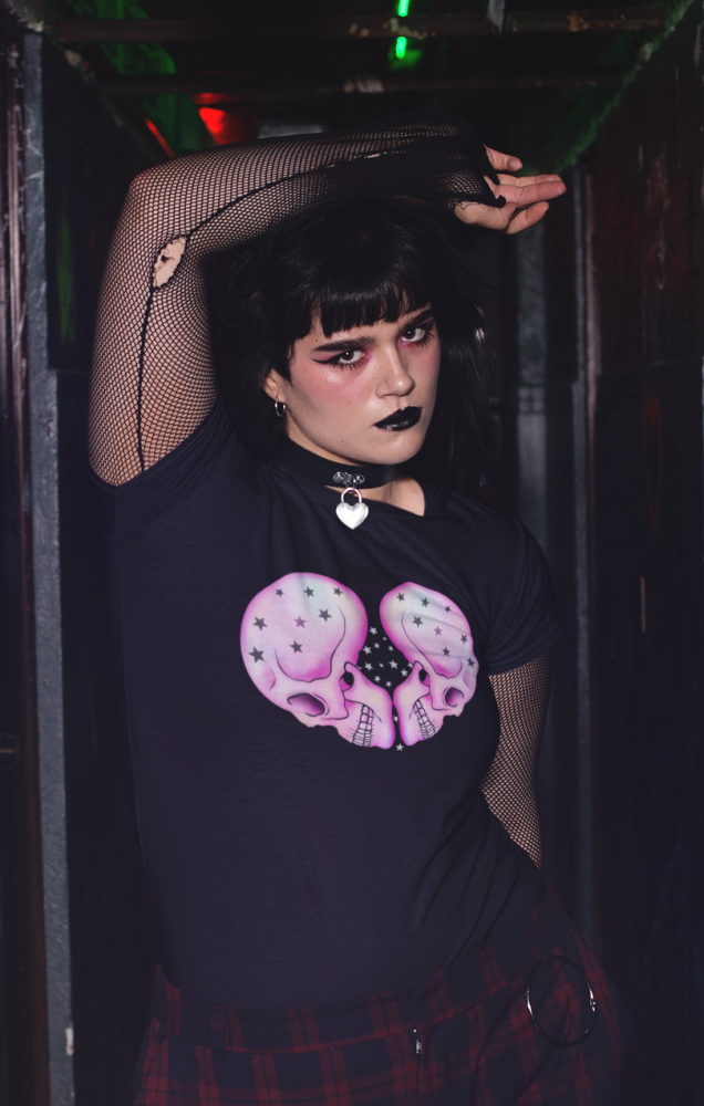 Kawaii Skull Heart T Shirt