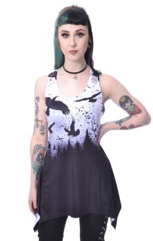 Crow night lace panel vest by Vixxsin RRP £24.99