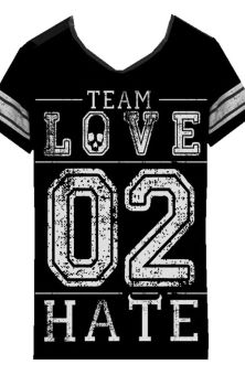Team love to hate varsity t-shirt by Heartless RRP £22.99