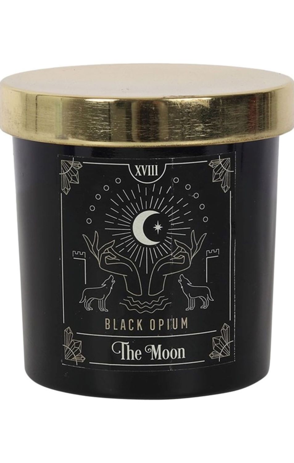 The moon tarot black opium candle RRP £11.99