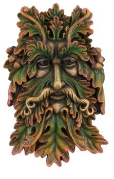 Green man face plaque