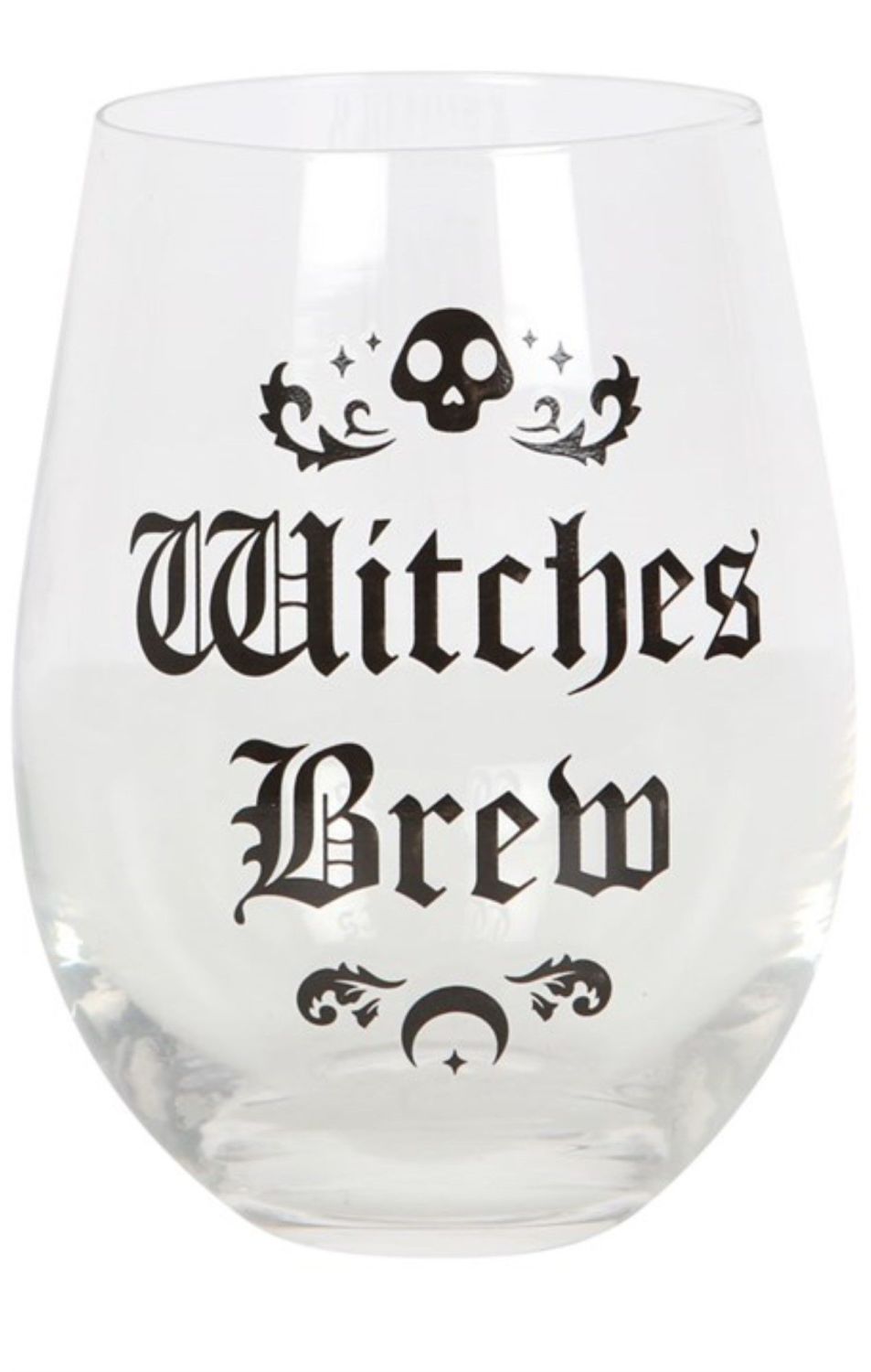 Witches brew stemless wine glass