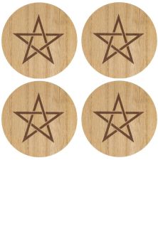 Engraved Pentagram Coaster set 