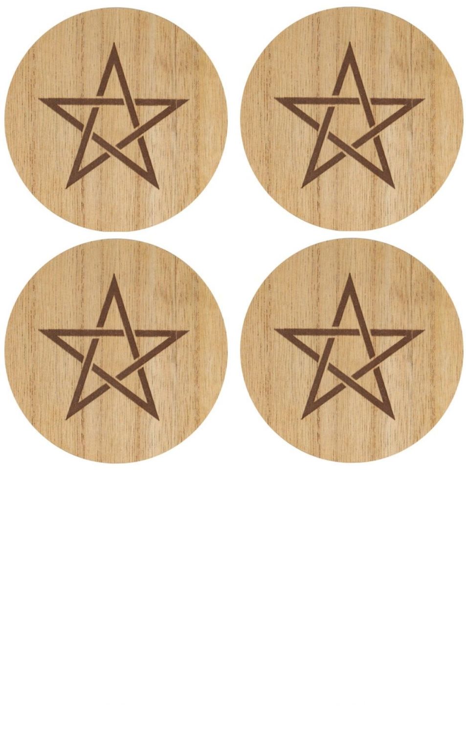 Engraved Pentagram Coaster set