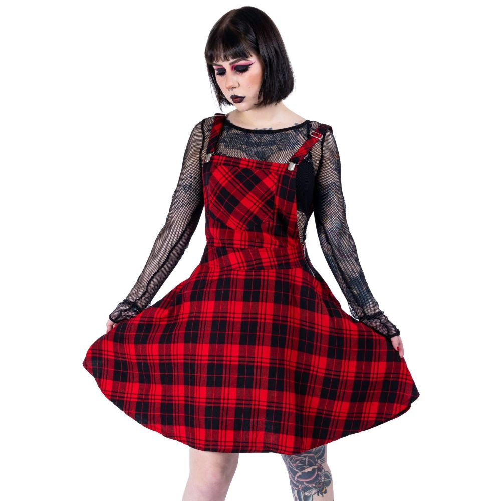 Maeve Pinafore Red