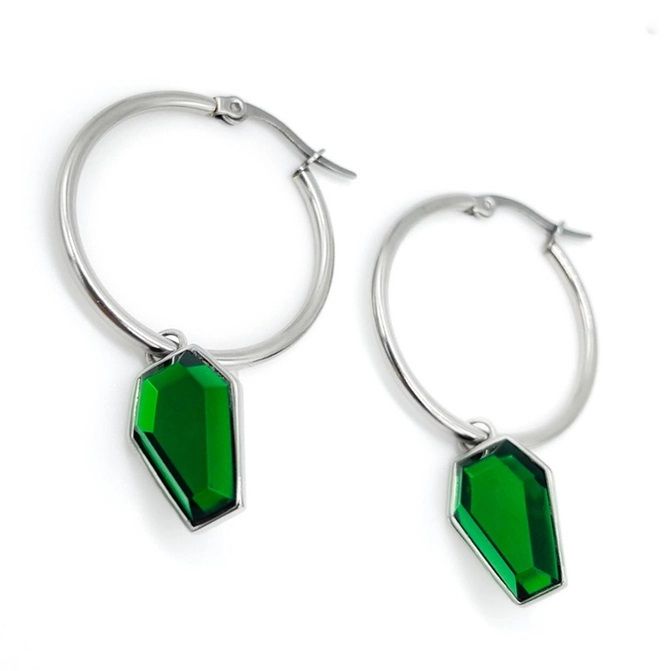 NATURES CRYPT COFFIN HOOP EARRINGS  RRP £38.99