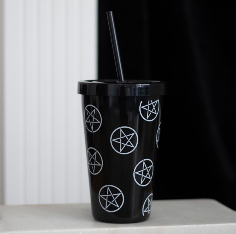 Pentagram Plastic Tumbler With Straw RRP £14.99