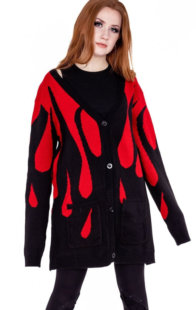 Blood Flame Cardigan Red