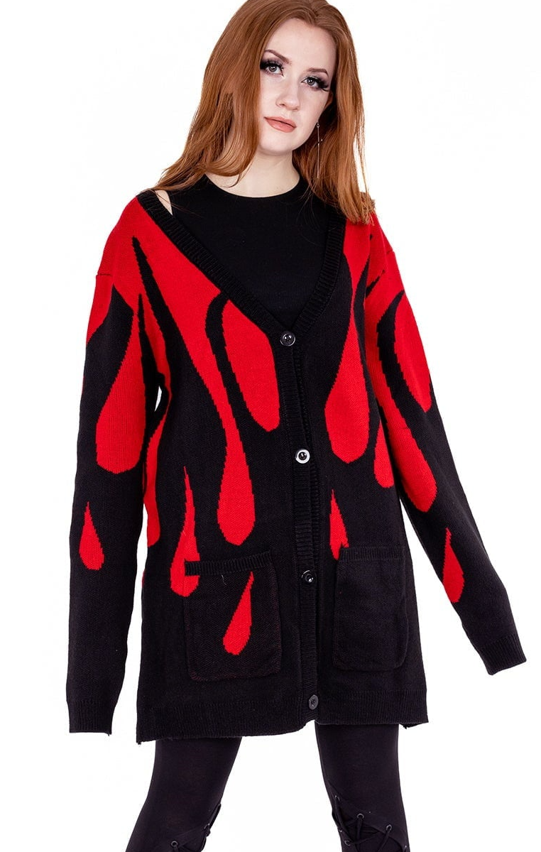 Blood Flame Cardigan Red