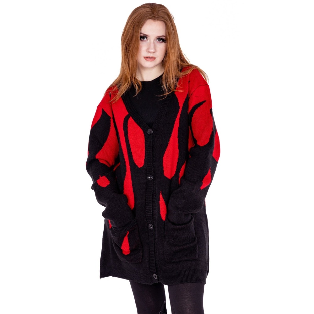 Blood Flame Cardigan Red