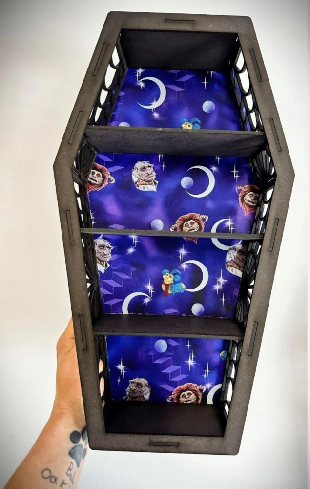 Labyrinth Purple Coffin Shaped Shelf