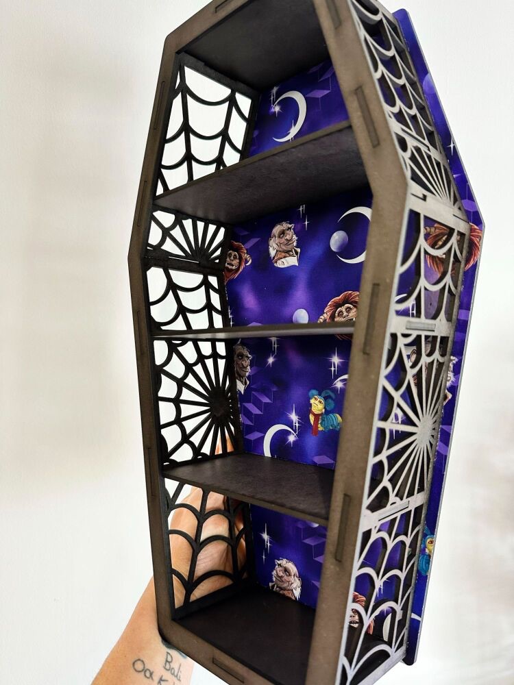 Labyrinth Purple Coffin Shaped Shelf