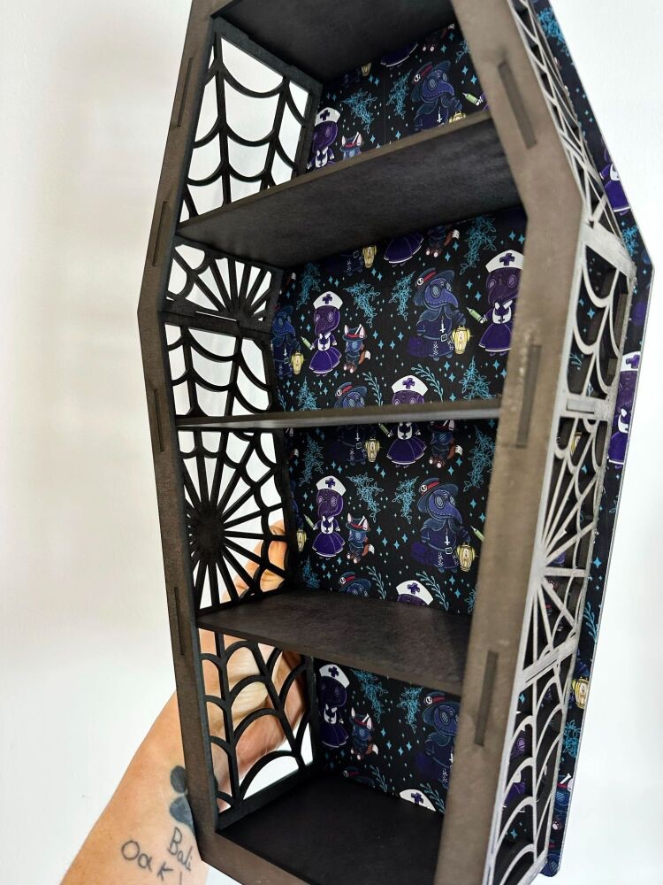Plague Doctor Coffin Shaped Shelf