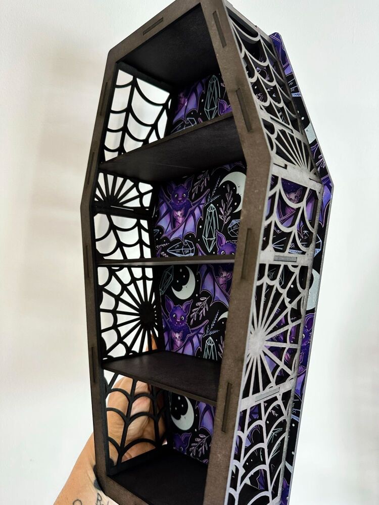 Crystal Bat Coffin Shaped Shelf