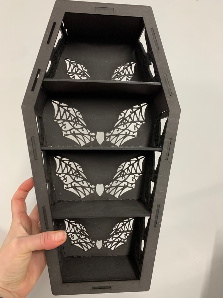 Bat Cut Out Coffin Shelf (damaged - see images)