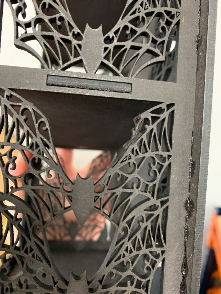 Bat Cut Out Coffin Shelf (damaged - see images)