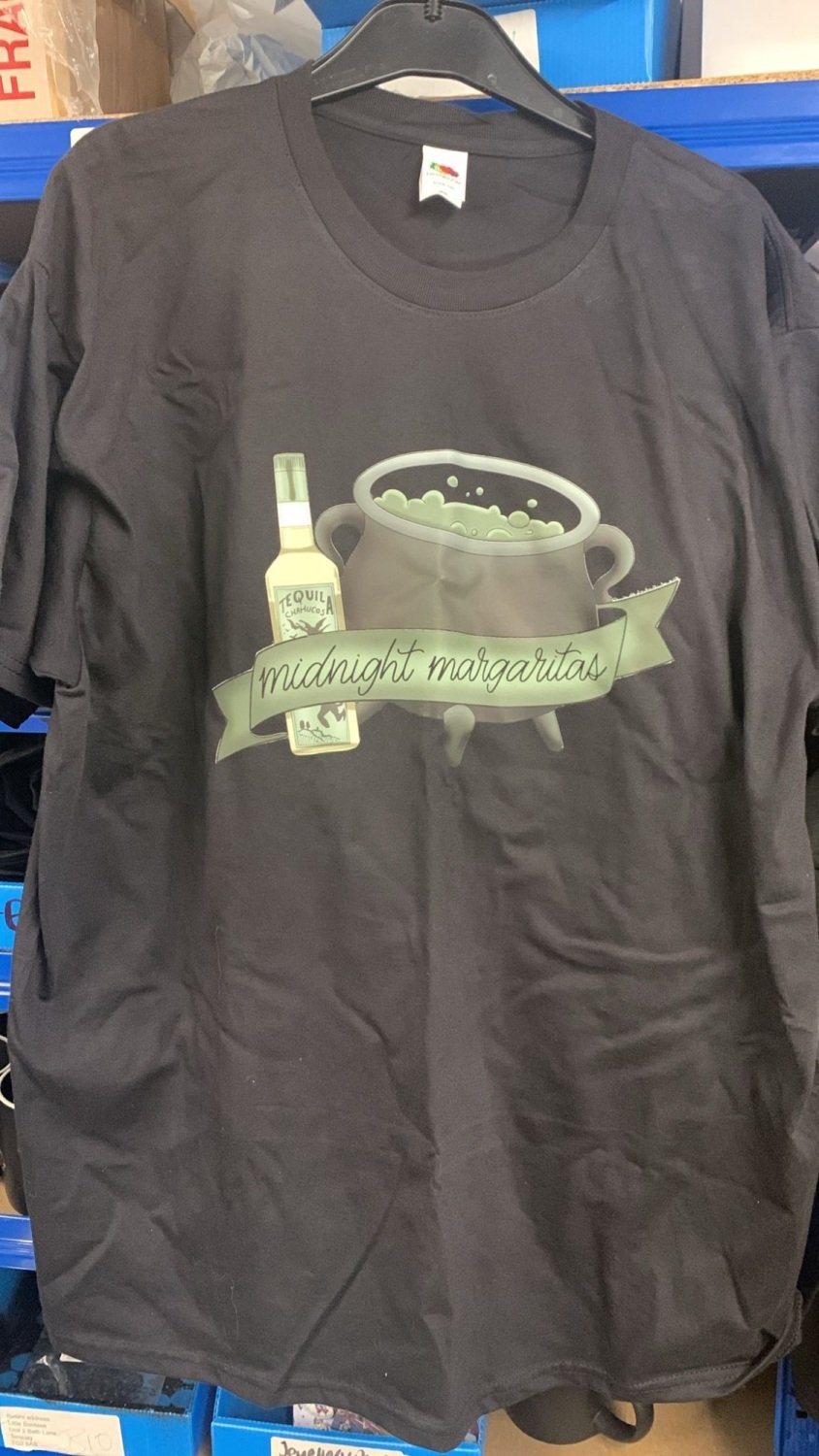 Midnight Margaritas t shirt size XL/18-20 (faulty - see images)