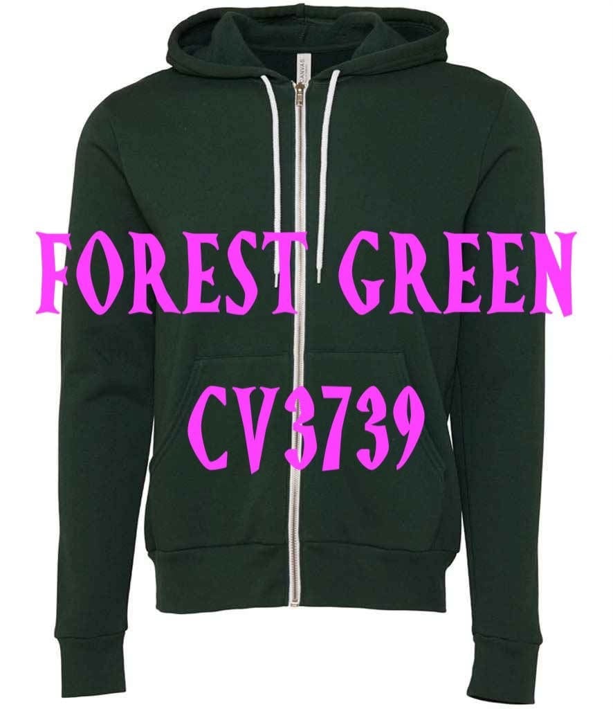 FOREST GREEN ZIP UP HOODIE CV3739 - HALLOWEEN HANGOVER