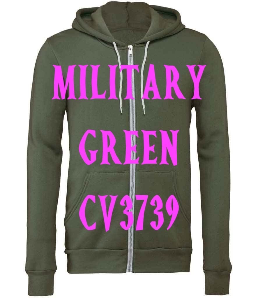 MILITARY GREEN ZIP UP HOODIE CV3739 - HALLOWEEN HANGOVER