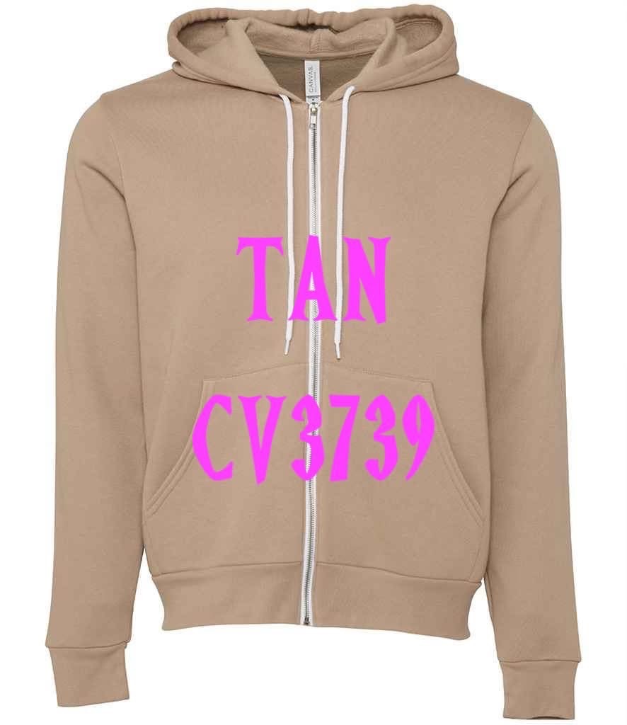 TAN ZIP UP HOODIE CV3739 - HALLOWEEN HANGOVER