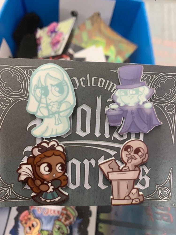 Haunted Mansion set of 4 pin badges RRP £9.99