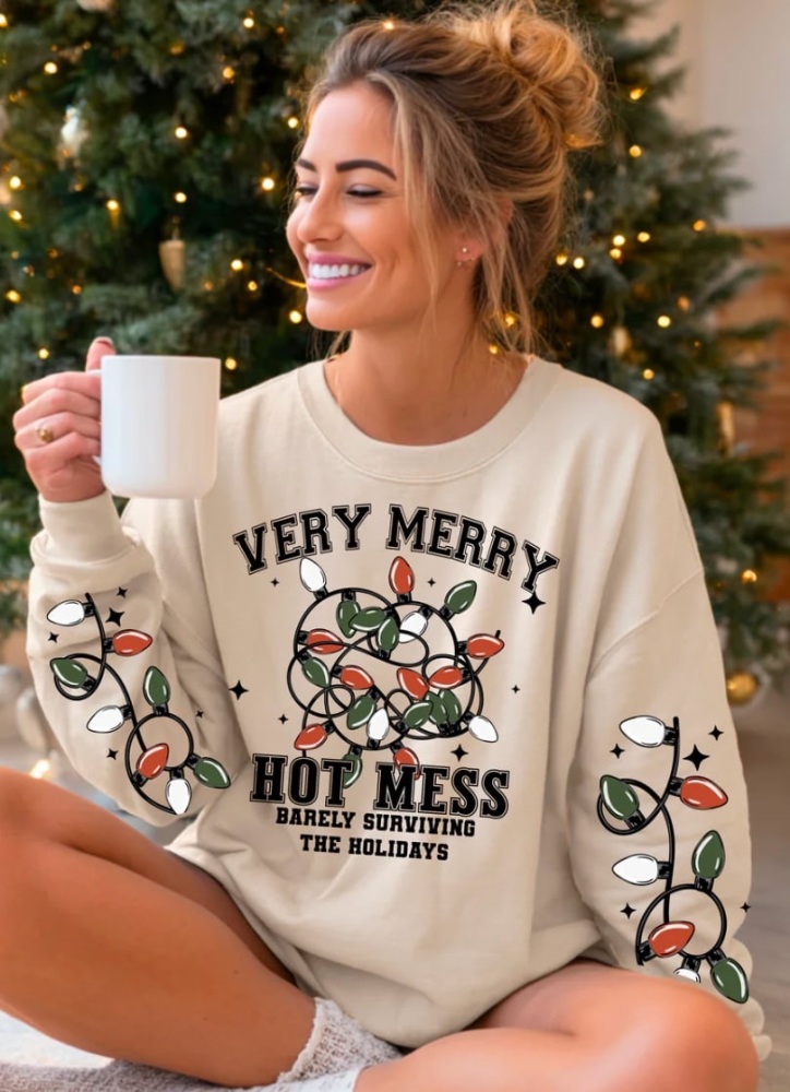 Very Merry Hot Mess Top