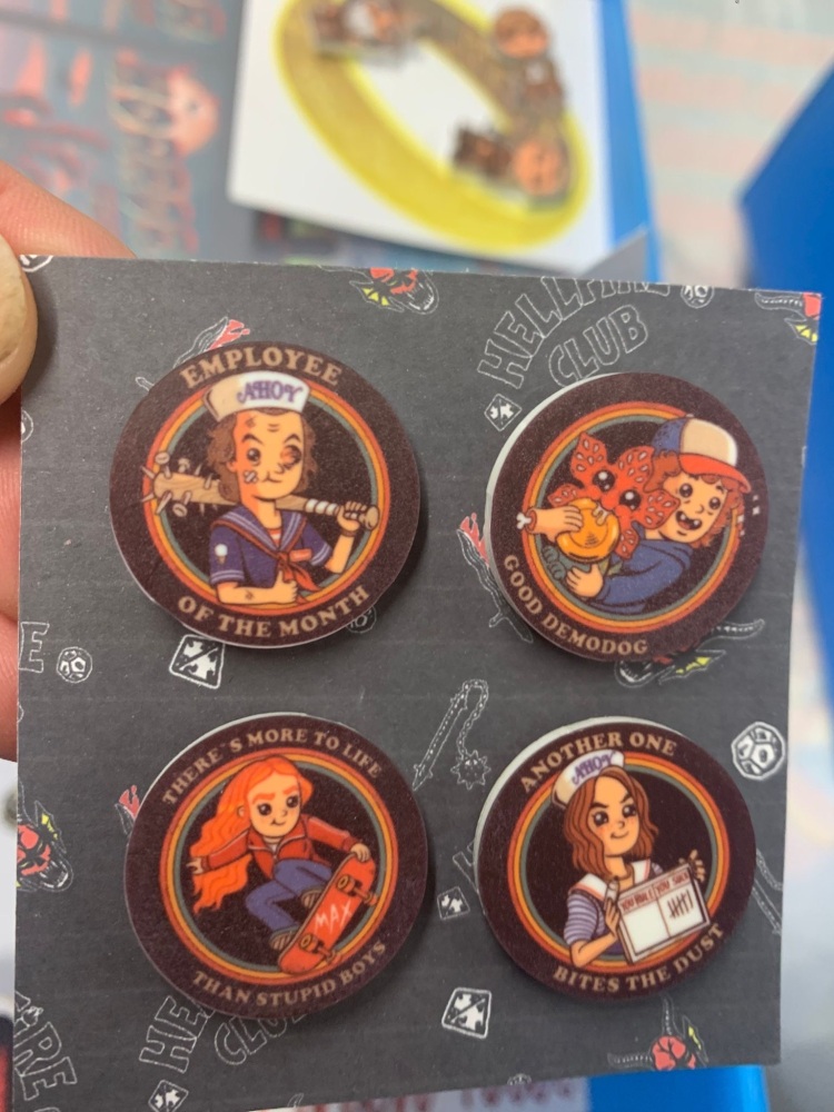 Ahoy Stranger Things set of 4 pin badges RRP &pound;9.99