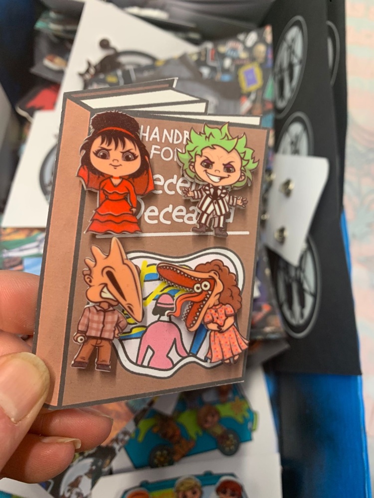 Handbook for the Recently Deceased set of 4 pin badges RRP £9.99