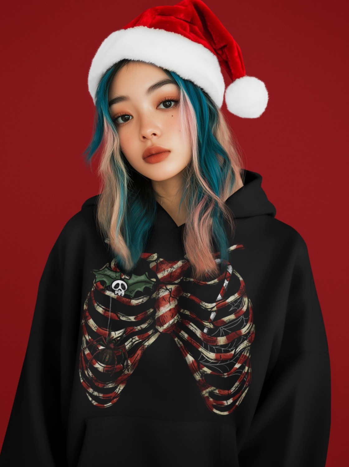 Christmas Candy Cane Ribcage top