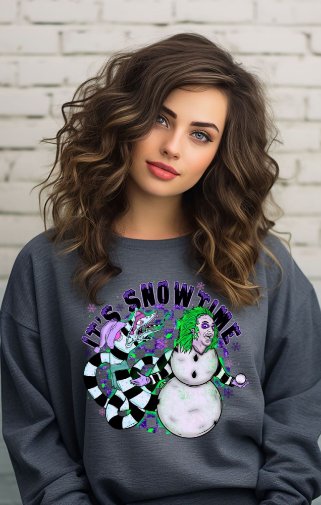 It&rsquo;s Snowtime Christmas Beetlejuice top