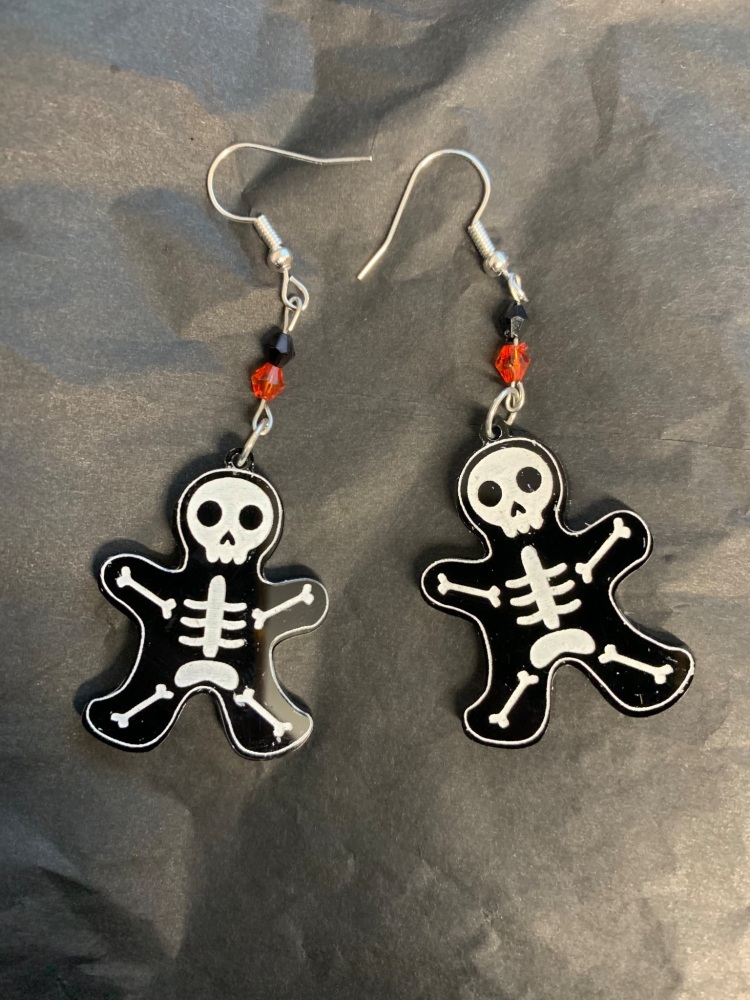 Skeleton Gingerbread Earrings