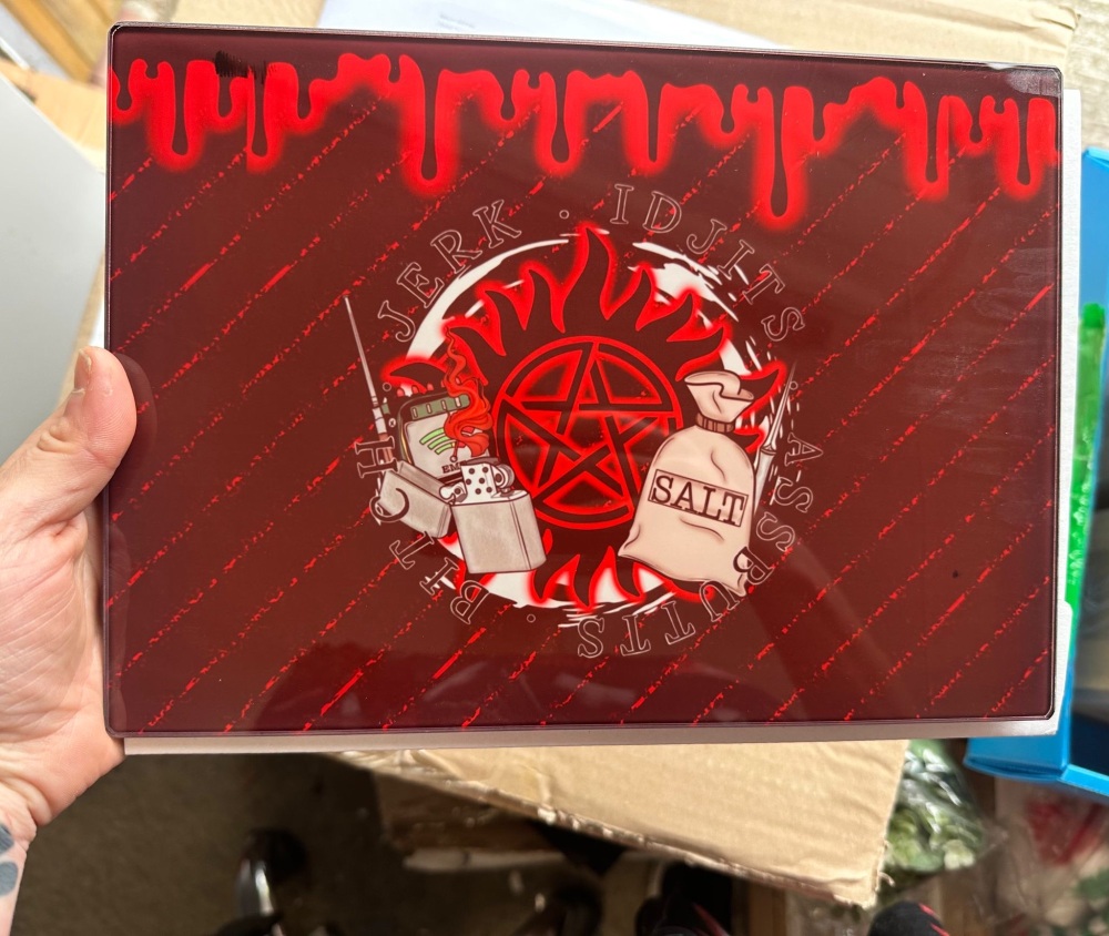 Supernatural Bitch Jerk chopping board A4 size
