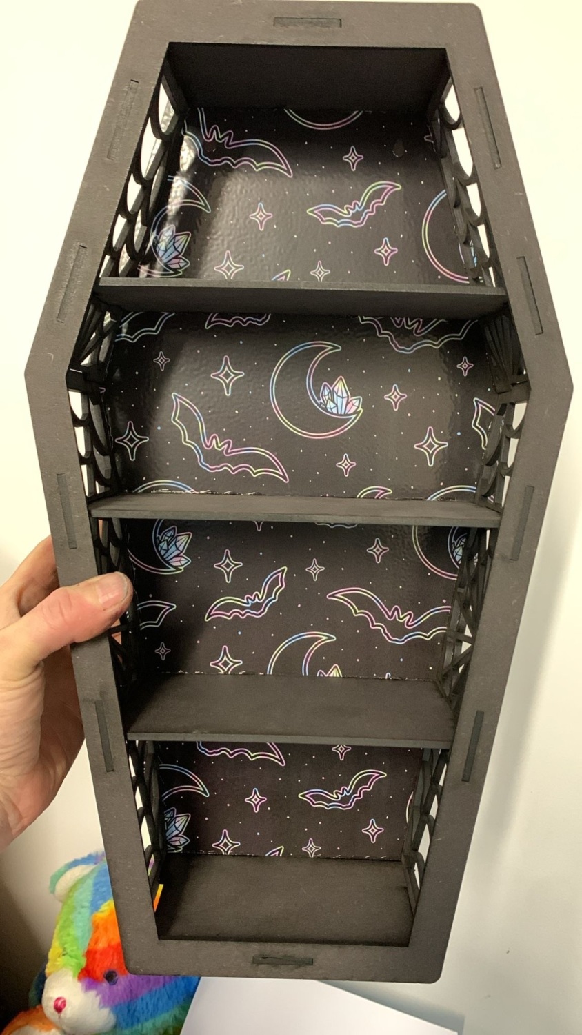 Pastel Bats and Moons Coffin Shelf