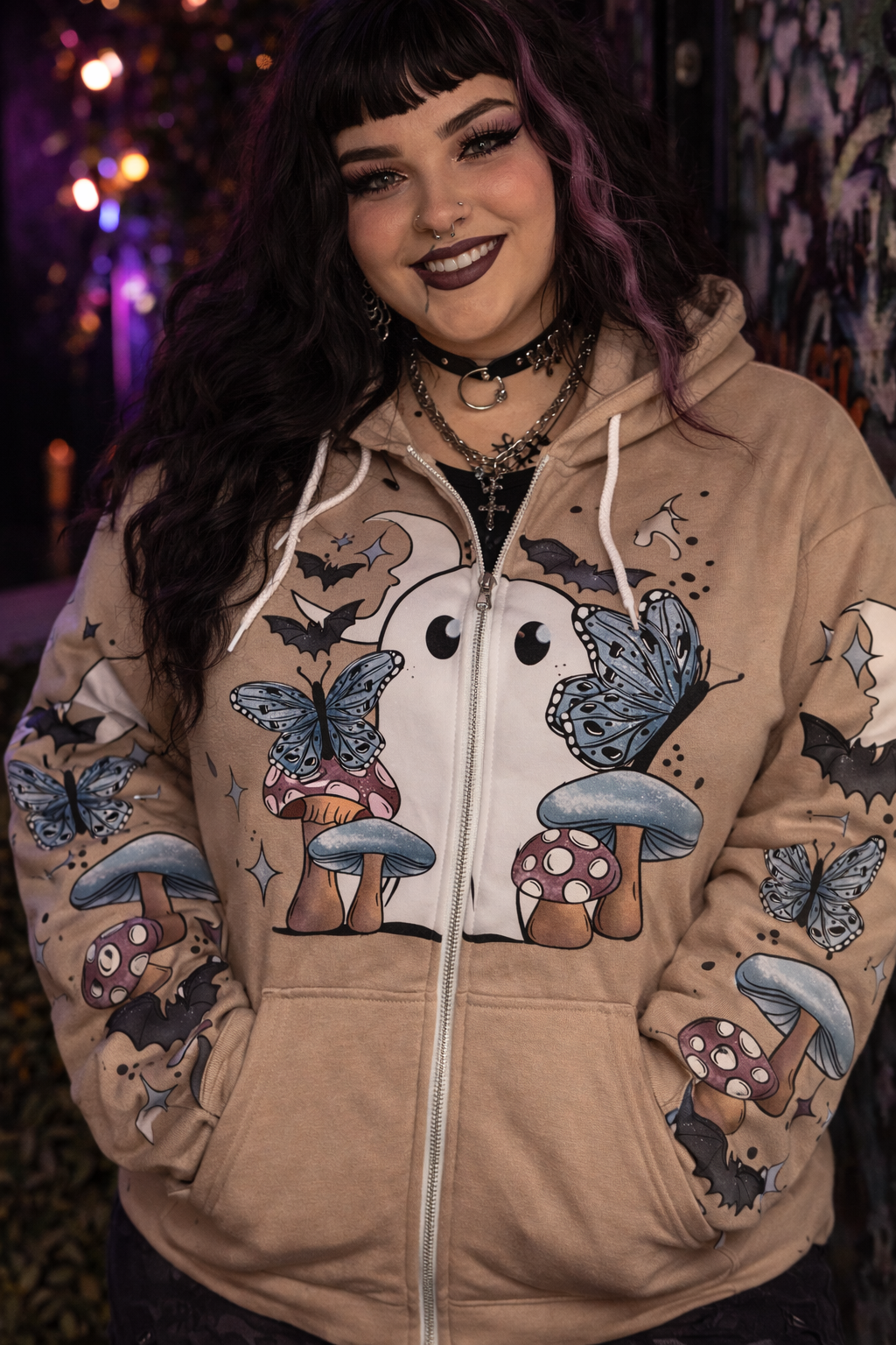 Cottage Core Ghost ZIP hoodie RRP £39.99